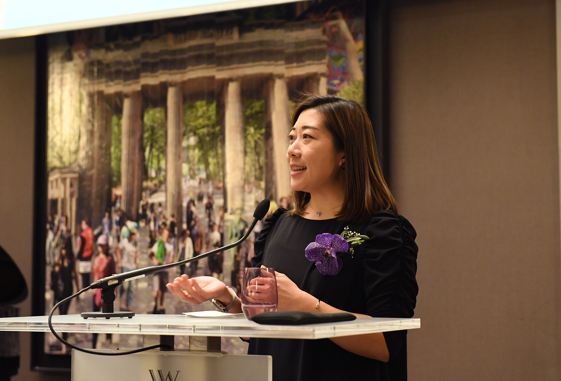Ms Jenny Szeto, Director of HKETO Berlin, delivering her welcome remarks at the Chinese New Year reception held in Berlin, Germany, on February 13 (Berlin time).